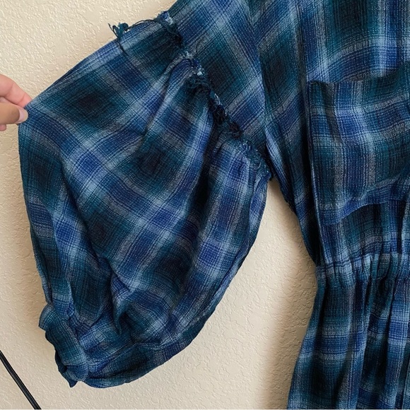 Free People By the Way Plaid Minidress XS oversized - Picture 7 of 13